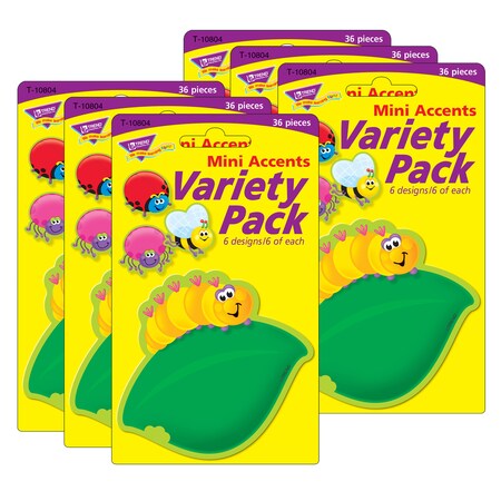 Trend Enterprises Bugs Mini Accents Variety Pack, 36 Pieces, PK6 T10804